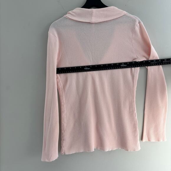 Y2K Old Navy Pink Waffle Knit Thermal Sweater Womens Size Large - Picture 4 of 6